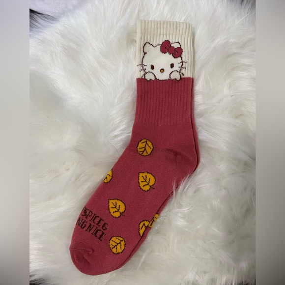Hello Kitty crew socks Pumpkin Spice And Everything Nice Fall theme - Picture 2 of 2
